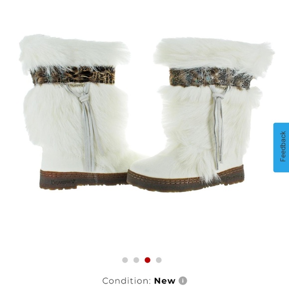 BearPaw Shoes - White Fur snow boots